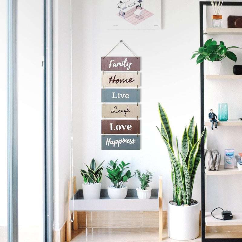 EcoRise Hanging Wall Decor Sign - Welcome Vertical Wall Art Decorations, Rustic Home Accessories for Living Room, Bedroom, Family, Dining, and Kitchen, Outdoor Signs for House, Live, Laugh, Love Plaques - Image 4